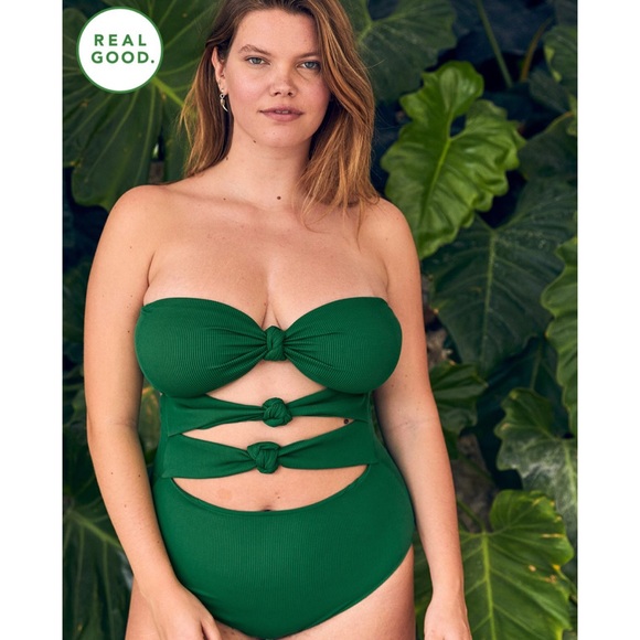 NEW Aerie ribbed triple knot one piece swimsuit 💚 - Picture 2 of 13